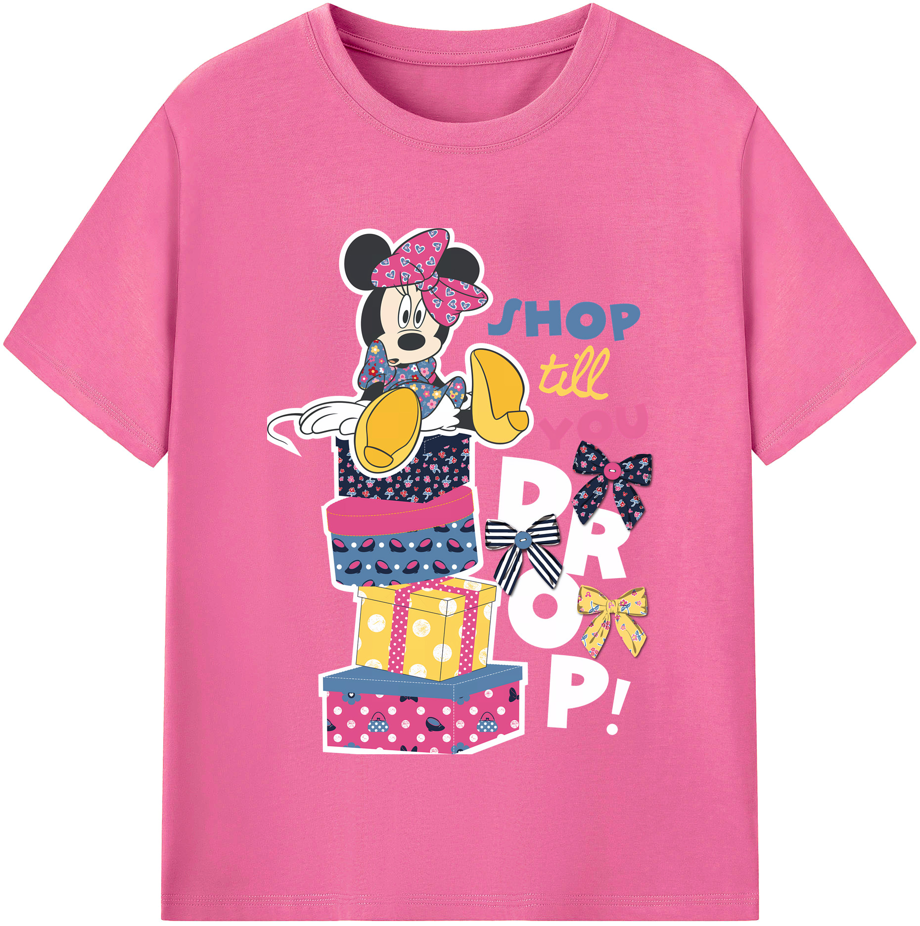 （画像用） ミッキーマウス Mickey Mouse レディースカジュアルプリントTシャツ（綿100％）